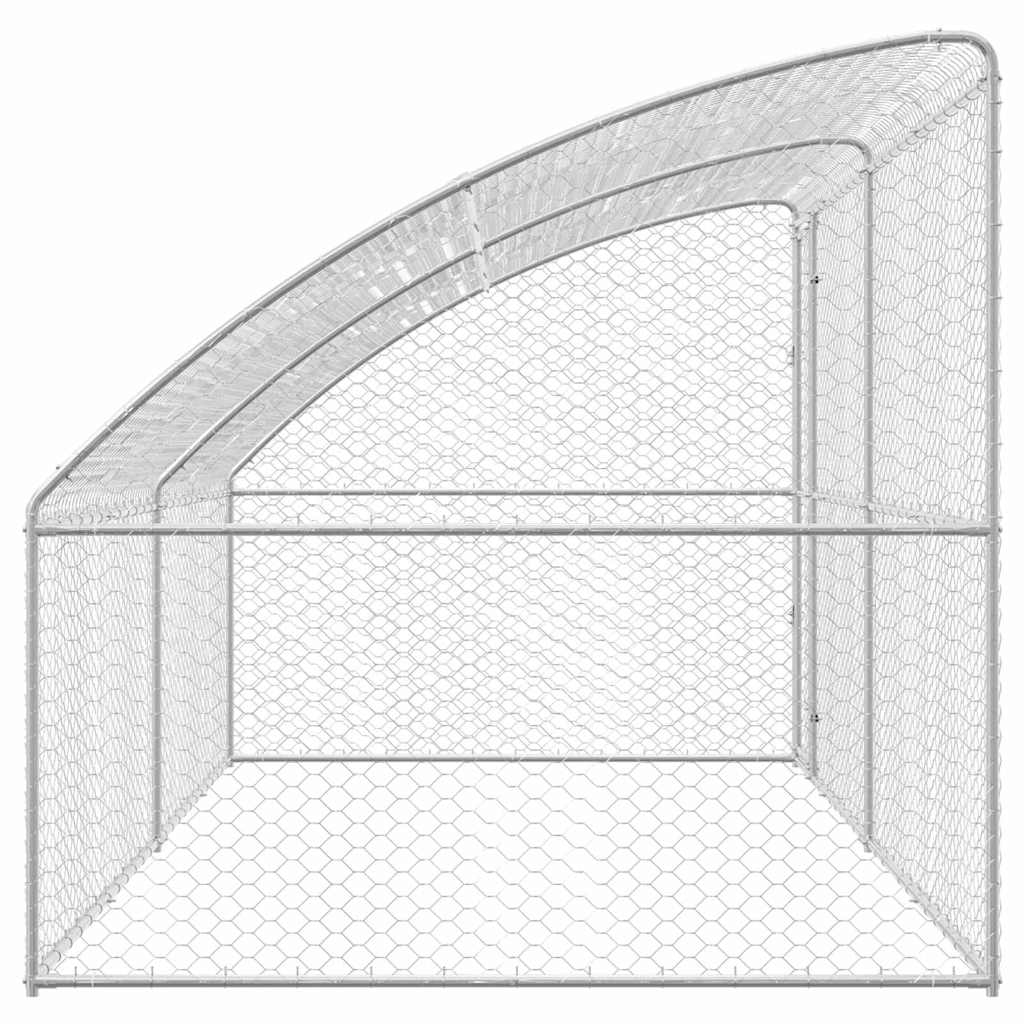 Dog Kennel 2 pcs Silver 4 x 2 x 2 m Galvanised steel