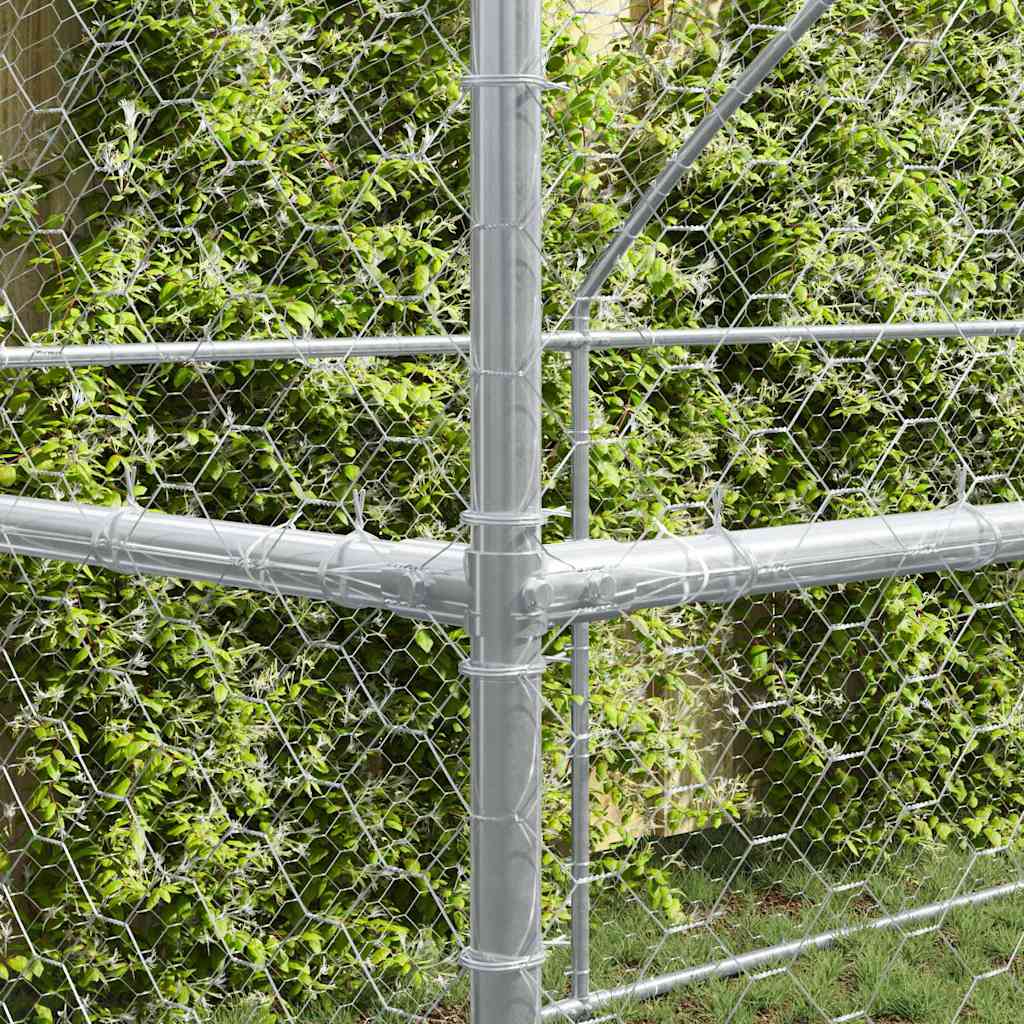 Dog Kennel 3 pcs Silver 6 x 2 x 2 m Galvanised steel