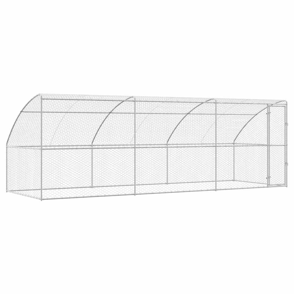 Dog Kennel 3 pcs Silver 6 x 2 x 2 m Galvanised steel
