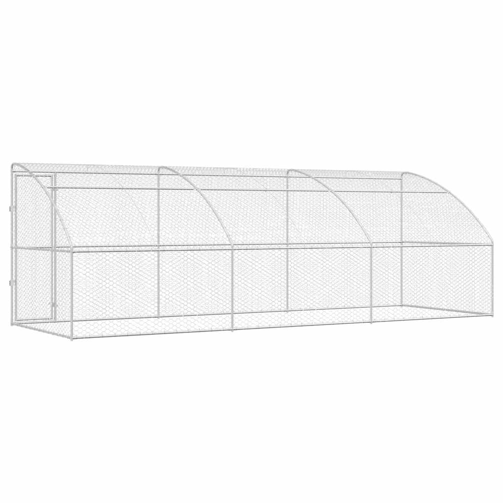 Dog Kennel 3 pcs Silver 6 x 2 x 2 m Galvanised steel