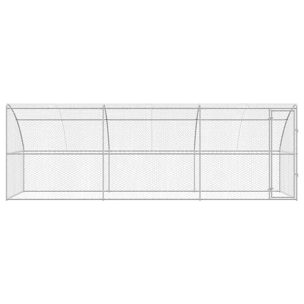 Dog Kennel 3 pcs Silver 6 x 2 x 2 m Galvanised steel