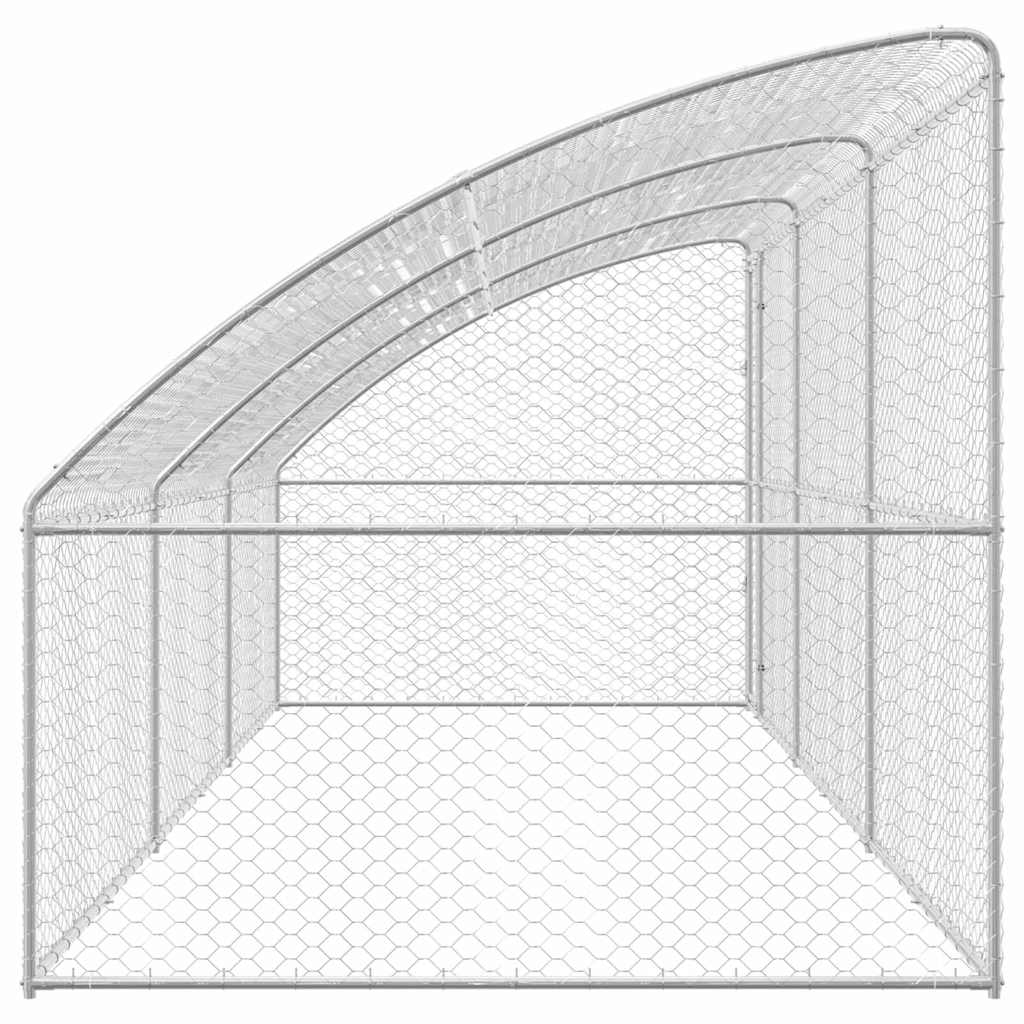 Dog Kennel 3 pcs Silver 6 x 2 x 2 m Galvanised steel