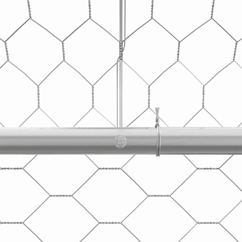 Dog Kennel 3 pcs Silver 6 x 2 x 2 m Galvanised steel