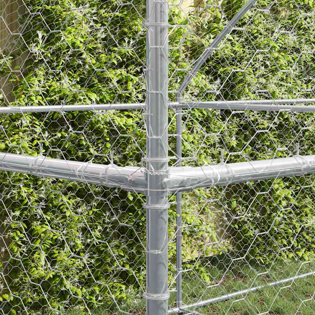 Dog Kennel 3 pcs Silver 6 x 2 x 2 m Galvanised steel