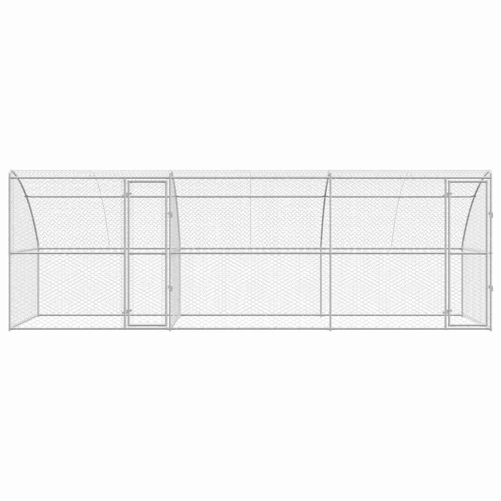 Dog Kennel 3 pcs Silver 6 x 2 x 2 m Galvanised steel
