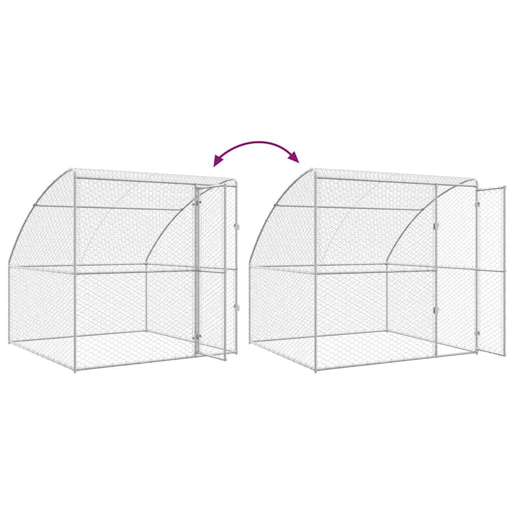 Dog Kennel 3 pcs Silver 6 x 2 x 2 m Galvanised steel