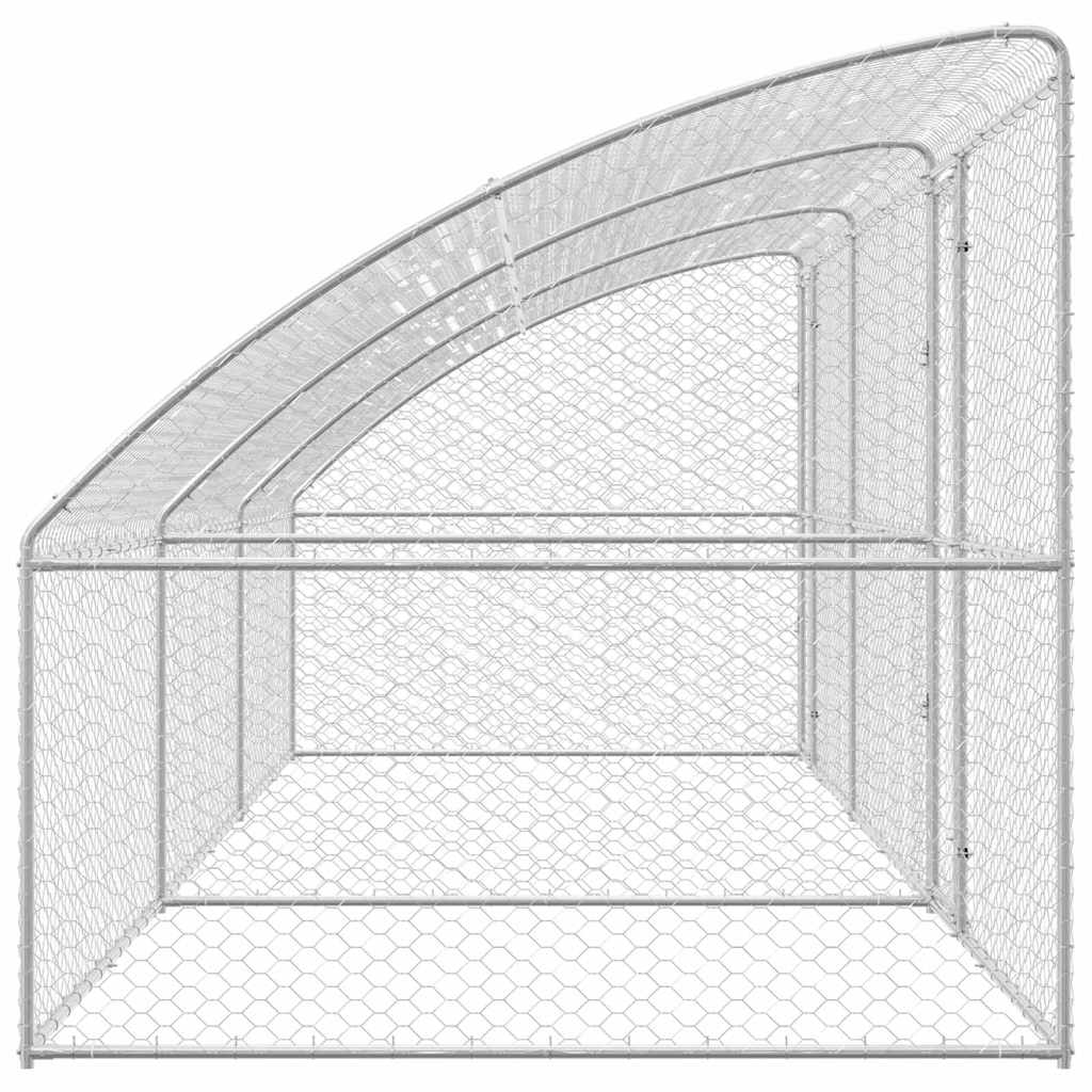 Dog Kennel 3 pcs Silver 6 x 2 x 2 m Galvanised steel