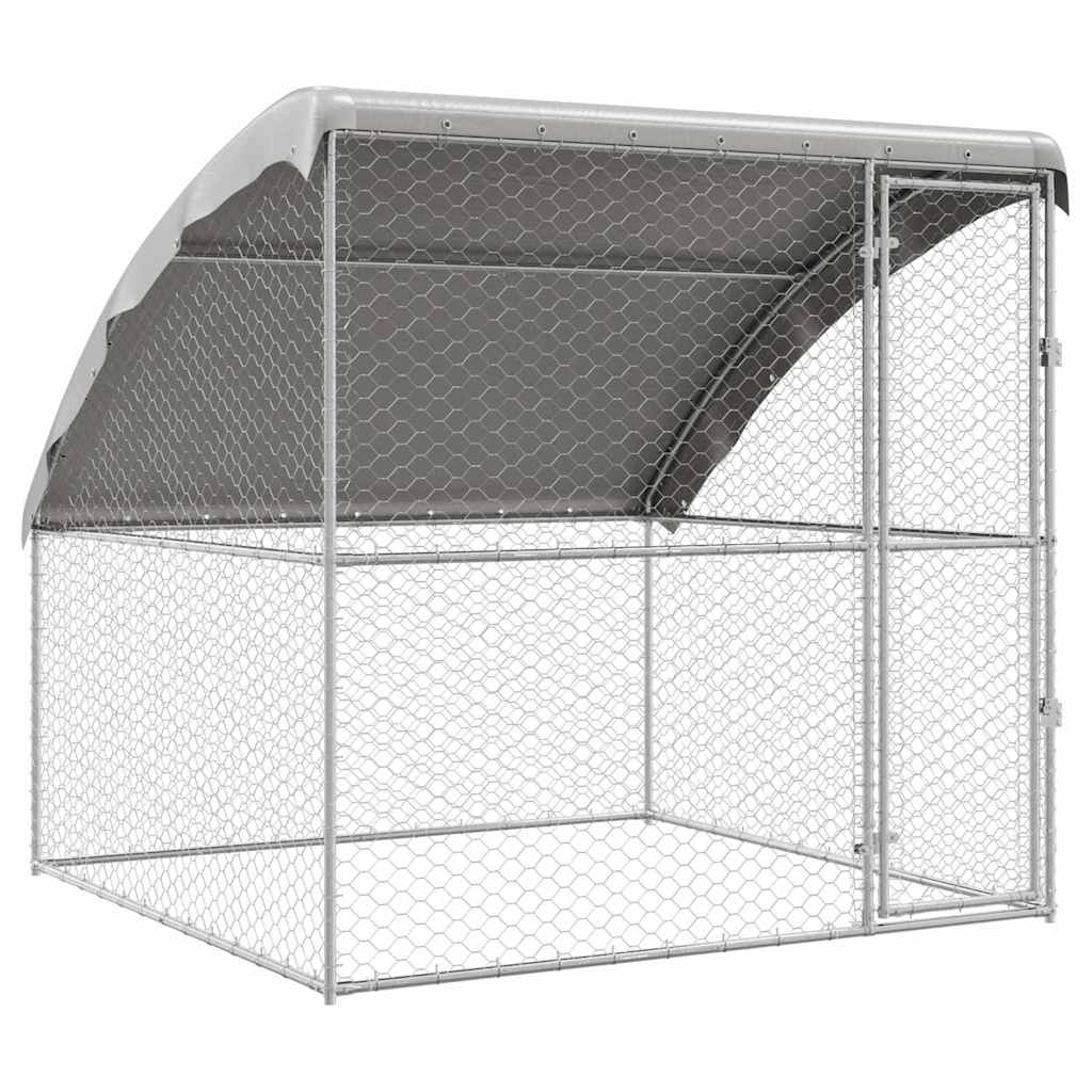 Dog Kennel Silver 2 x 2 x 2 m Galvanised steel