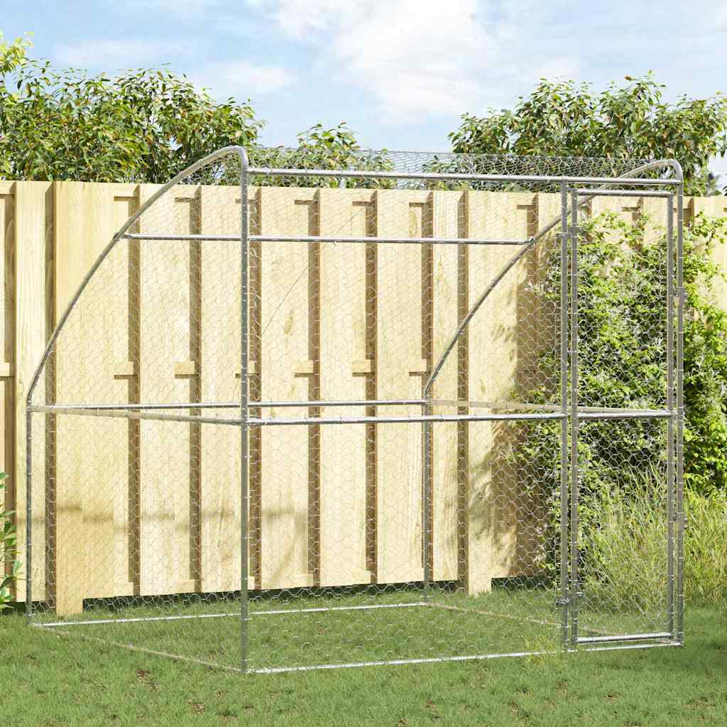 Dog Kennel Silver 2 x 2 x 2 m Galvanised steel