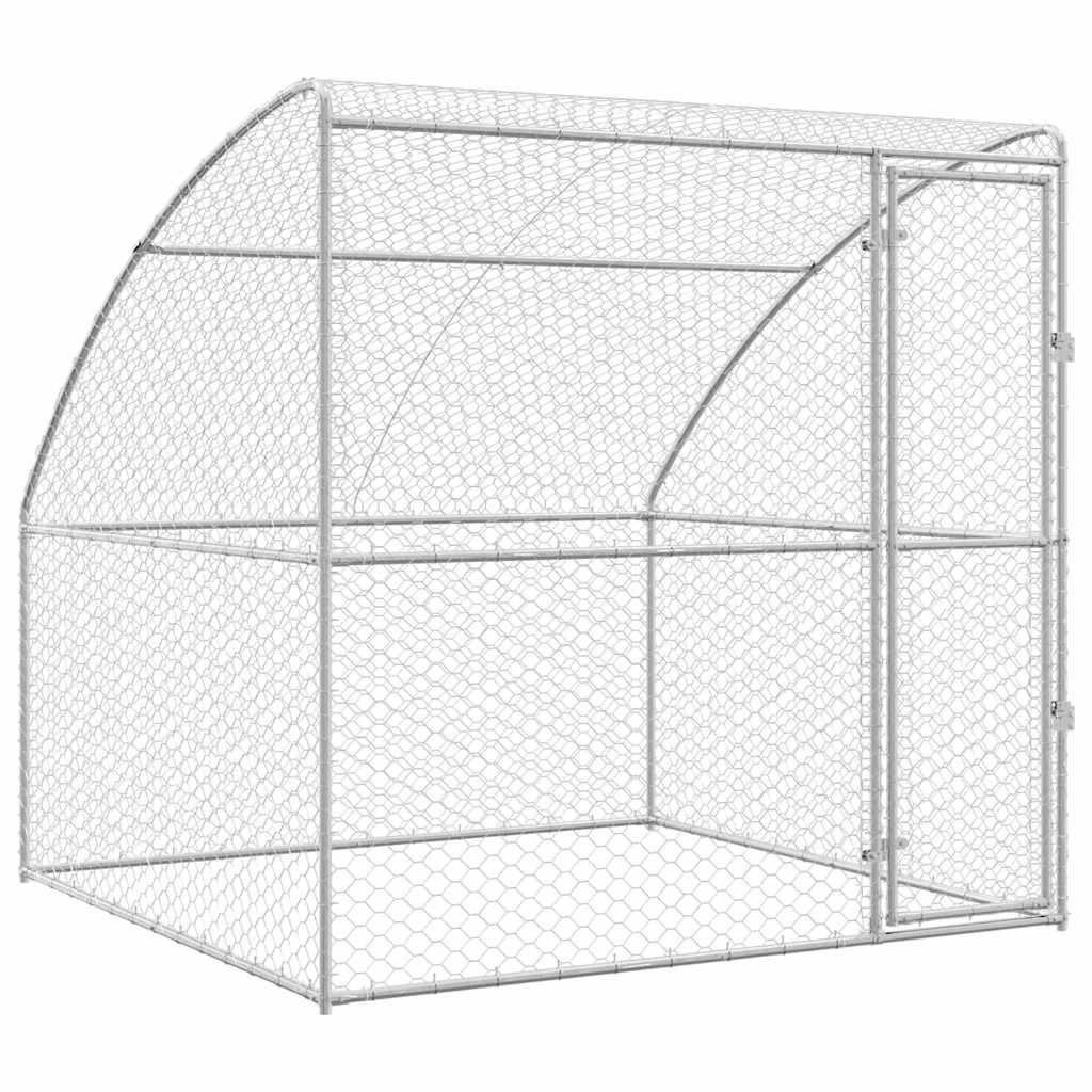 Dog Kennel Silver 2 x 2 x 2 m Galvanised steel