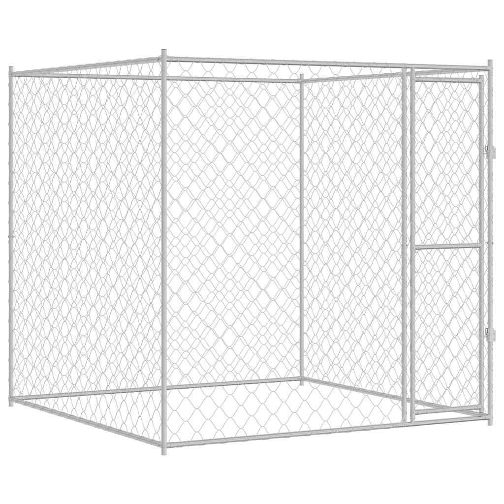 Dog Cage Silver 200 x 200 x 200 cm Galvanised Steel