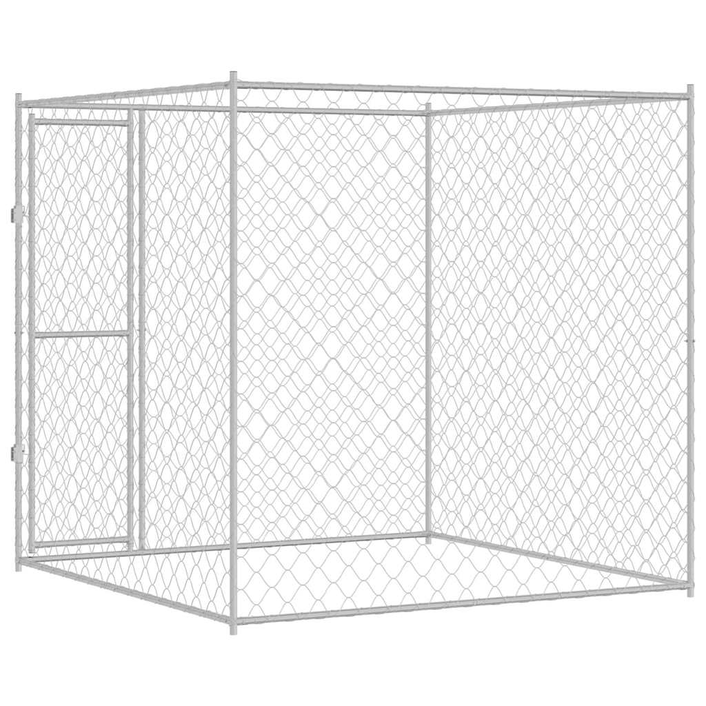 Dog Cage Silver 200 x 200 x 200 cm Galvanised Steel