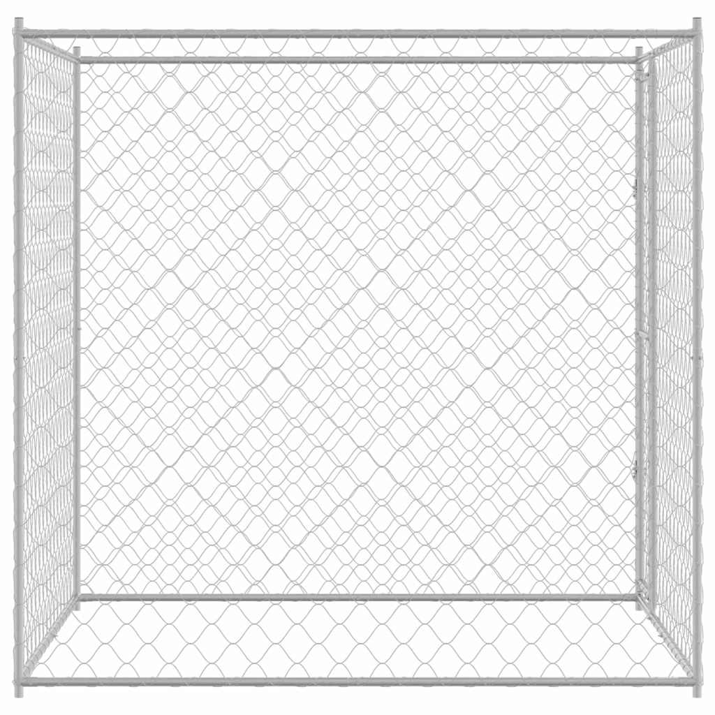 Dog Cage Silver 200 x 200 x 200 cm Galvanised Steel
