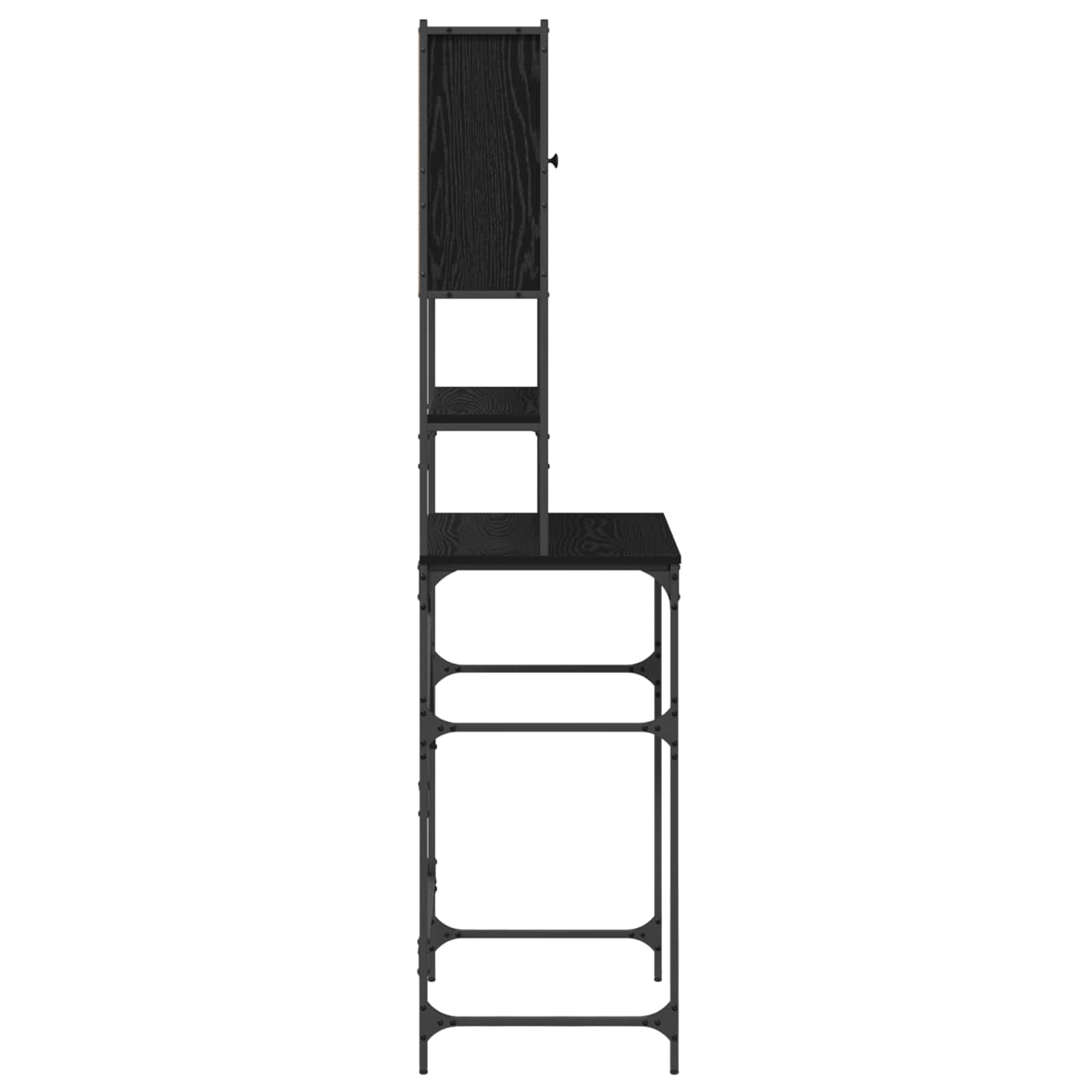 Washing Machine Cabinet Black 0ak 68 x 48,5 x 194 cm