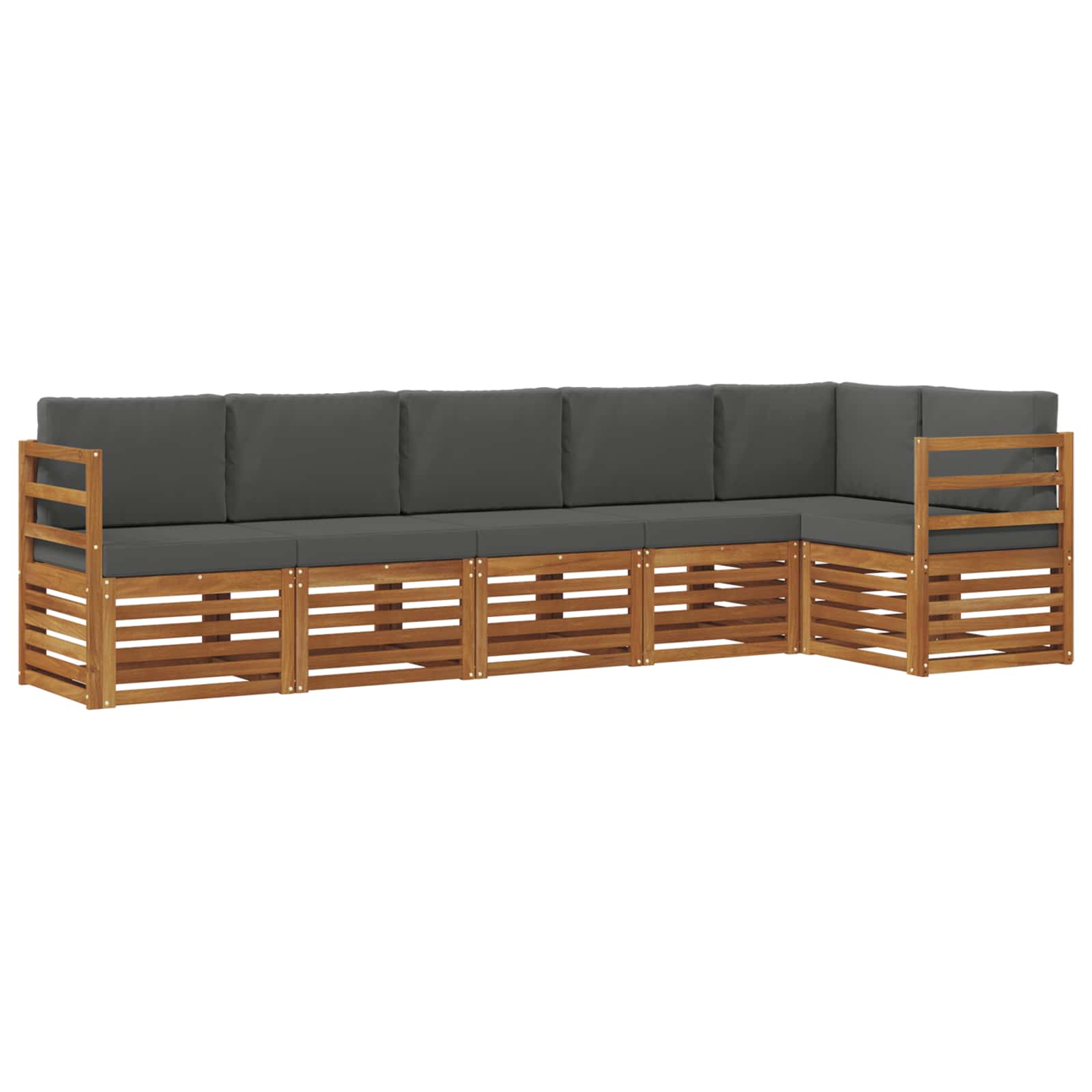 Sectional Sofa Set with Cushion 6 pcs Natural and Anthracite