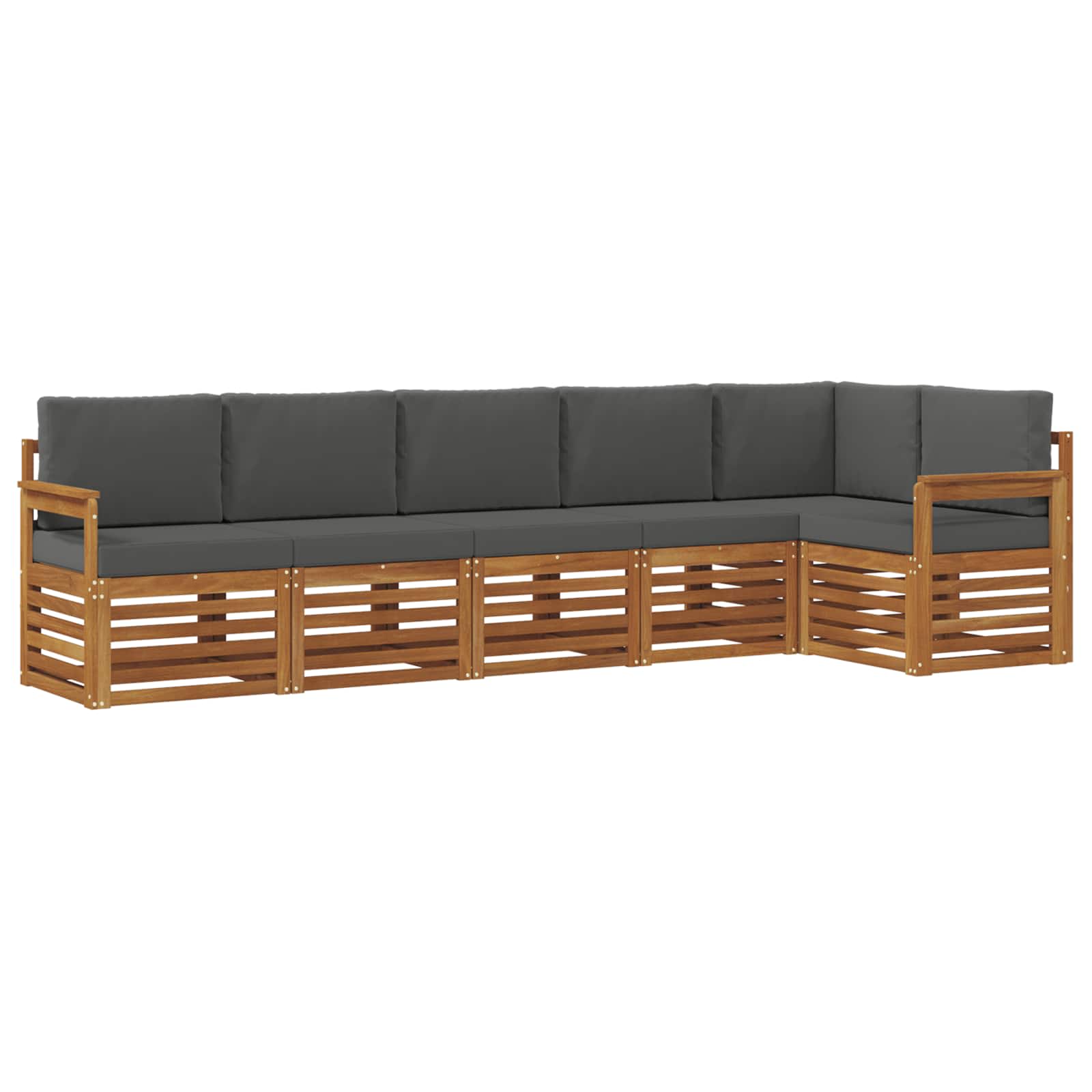 Sectional Sofa Set with Cushion 6 pcs Natural and Anthracite