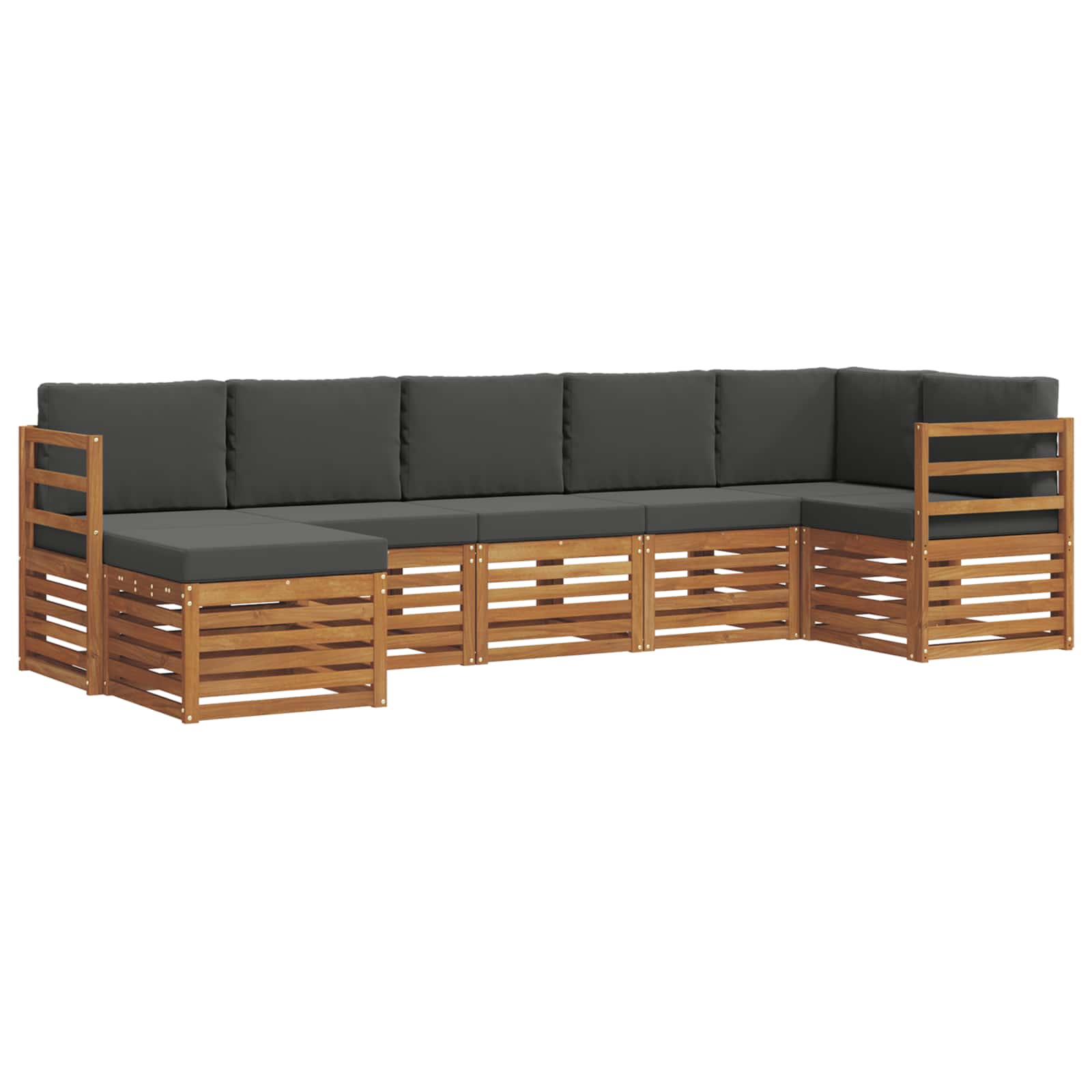 Sectional Sofa Set with Cushion 7 pcs Natural and Anthracite