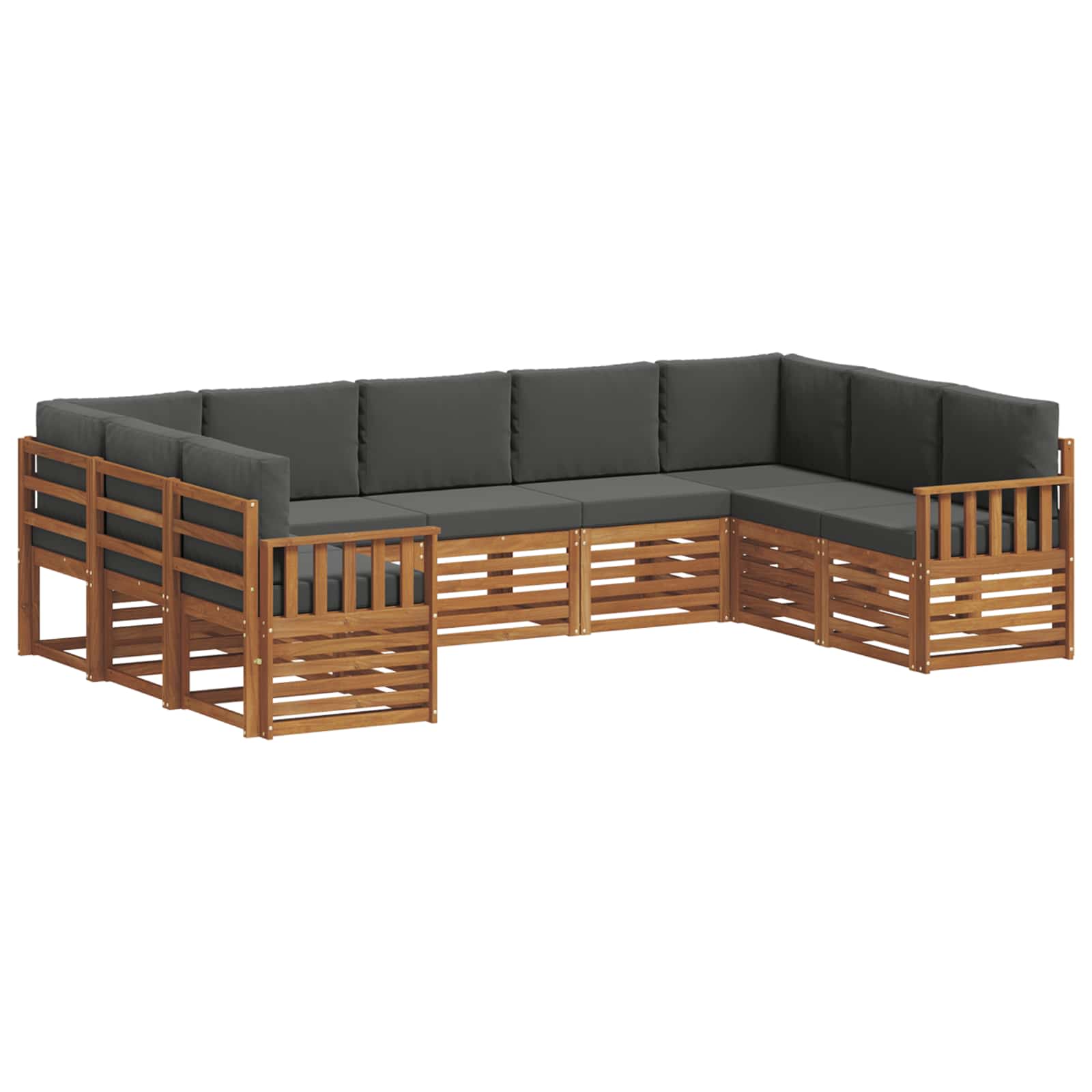 Sectional Sofa Set with Cushion 9 pcs Natural and Anthracite