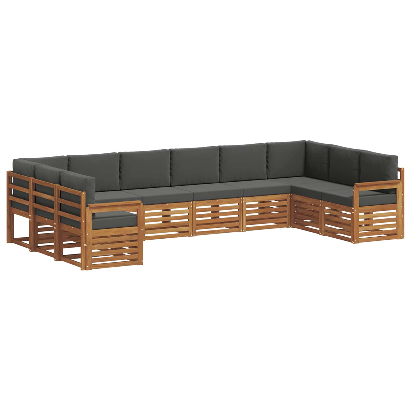 Sectional Sofa Set with Cushion 10 pcs Natural and Anthracite