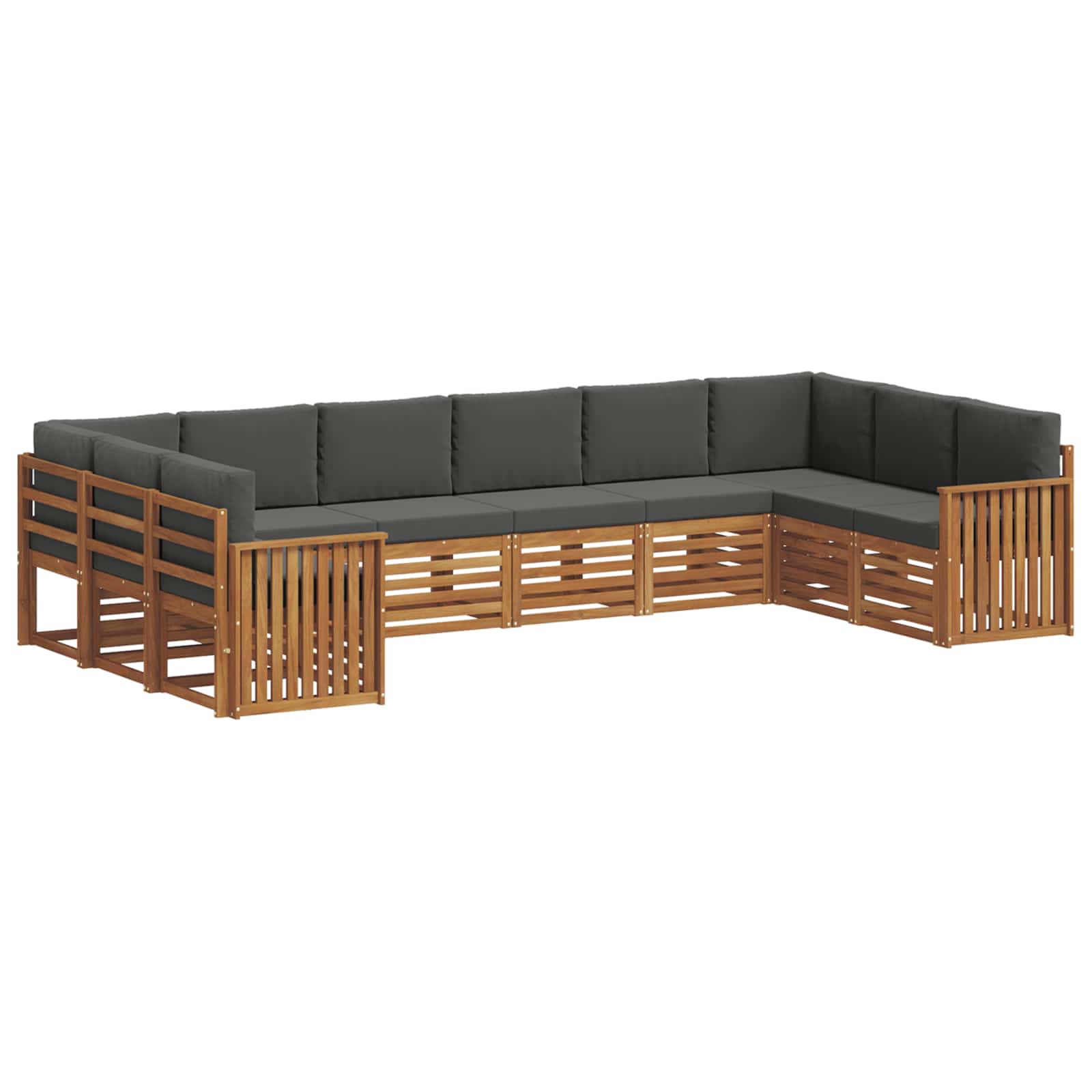 Sectional Sofa Set with Cushion 10 pcs Natural and Anthracite