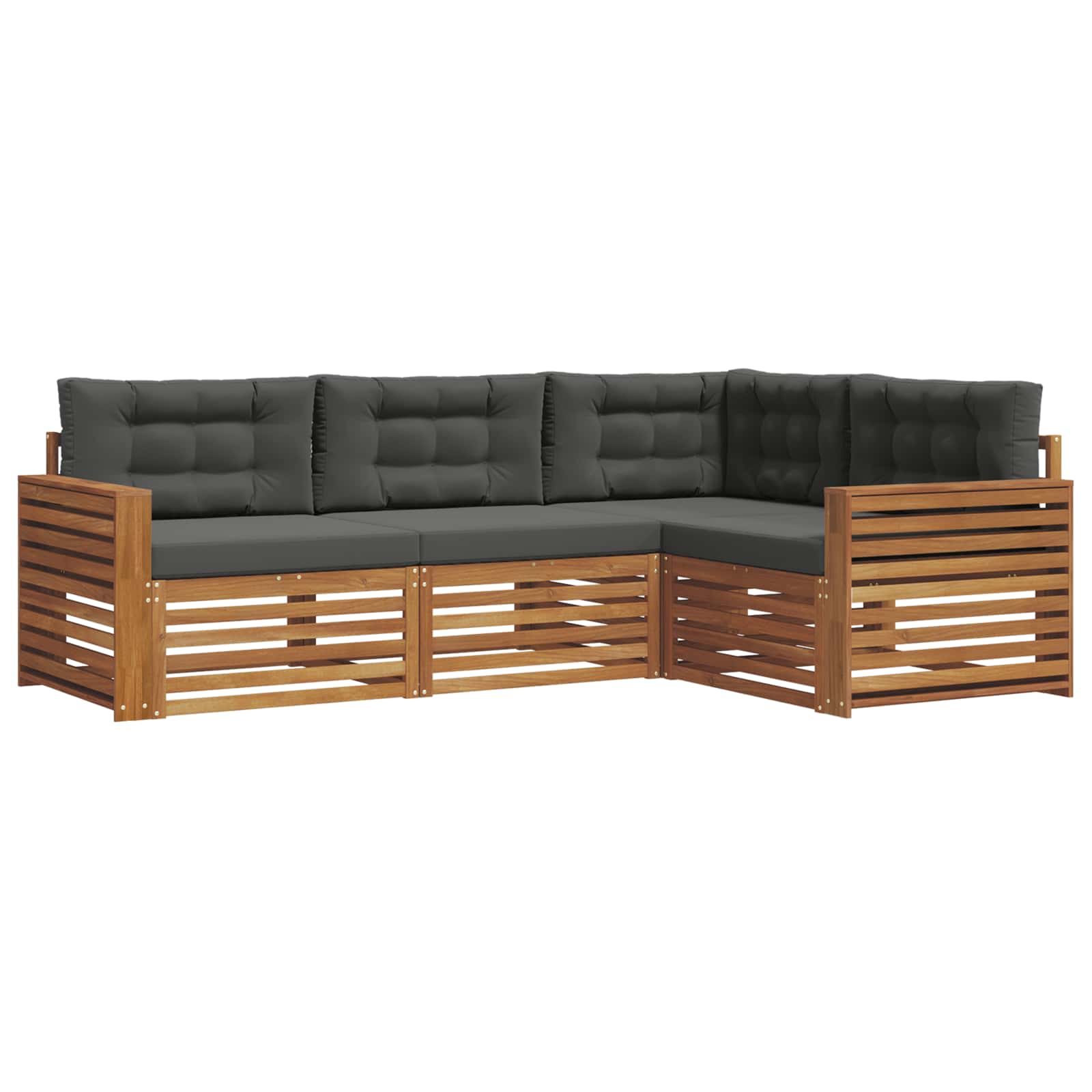 Outdoor Sofa Set with Cushion 4 pcs Natural and Anthracite