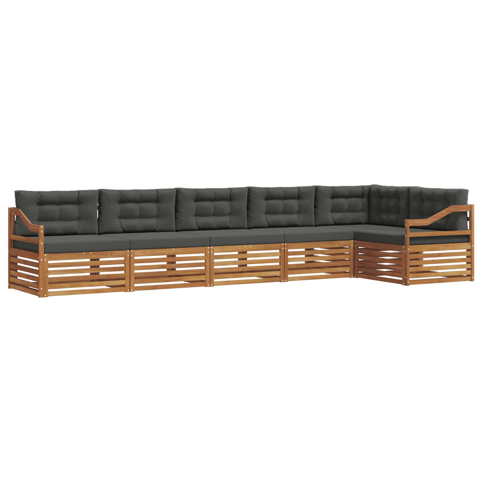 Outdoor Sofa Set with Cushion 6 pcs Natural and Anthracite