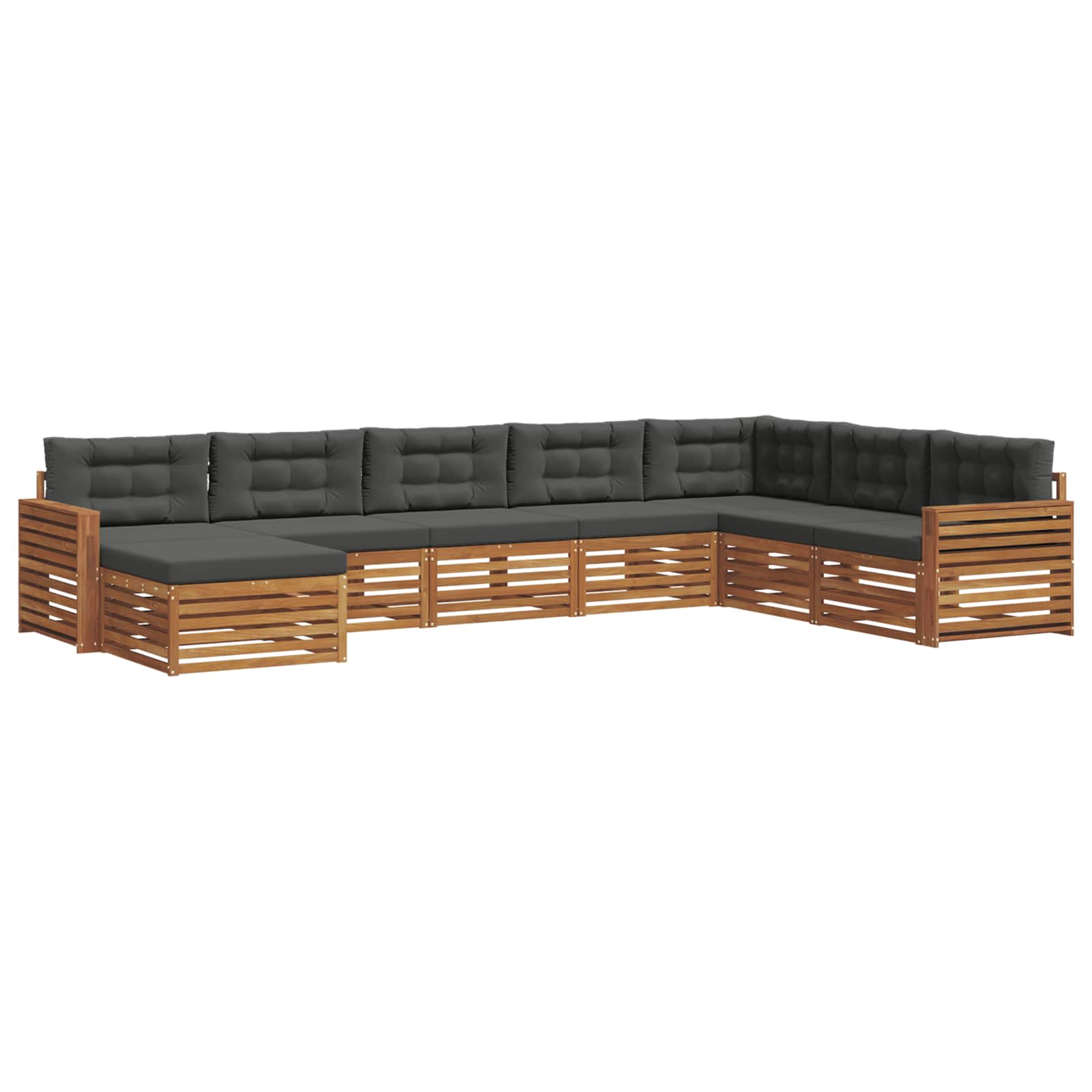 Outdoor Sofa Set with Cushion 8 pcs Natural and Anthracite