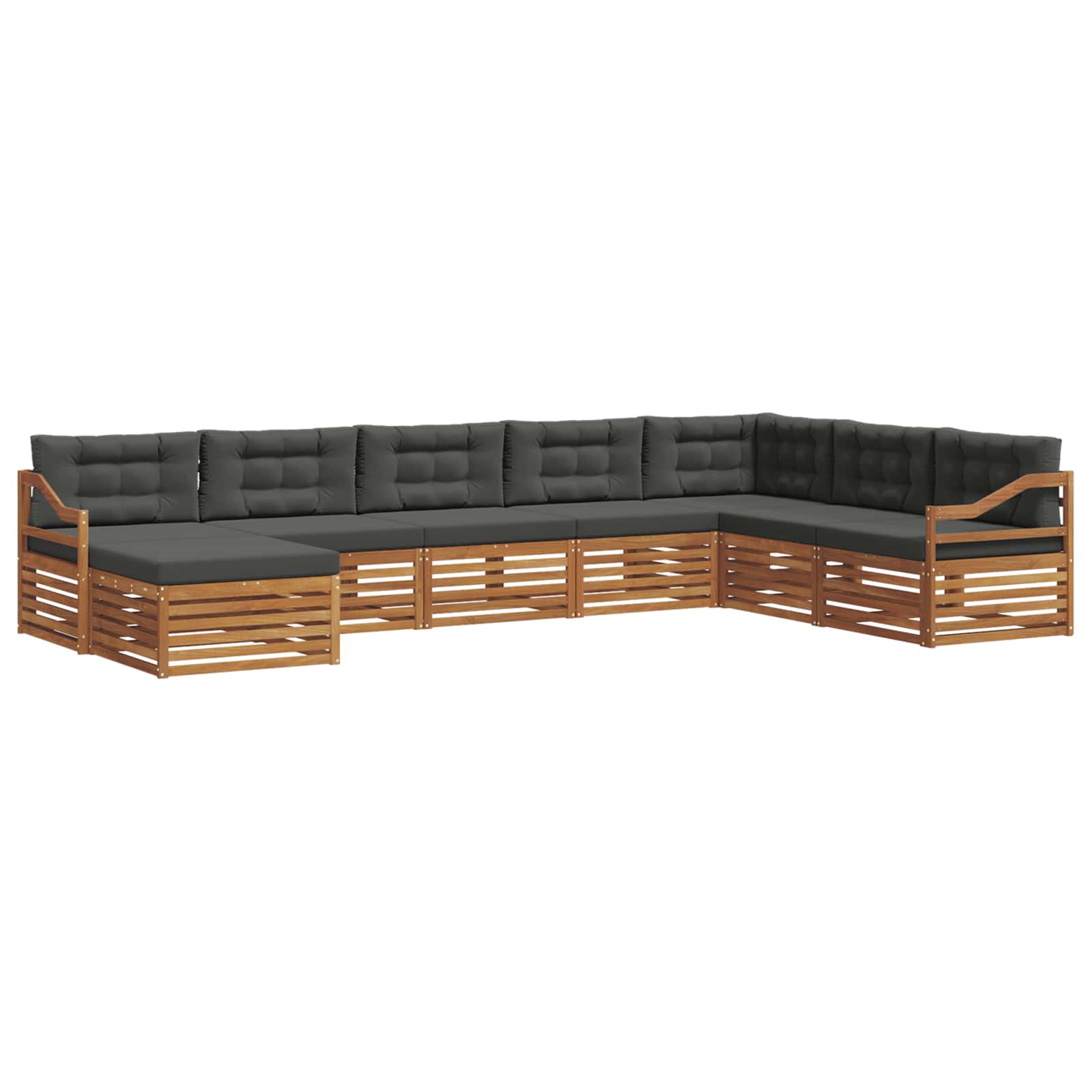 Outdoor Sofa Set with Cushion 8 pcs Natural and Anthracite