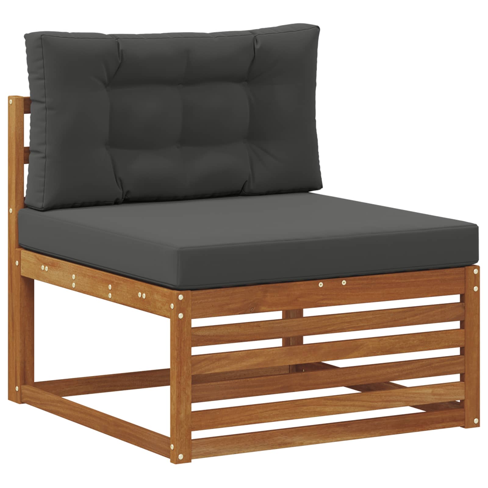 Outdoor Sofa Set with Cushion 7 Piece Natural and Anthracite