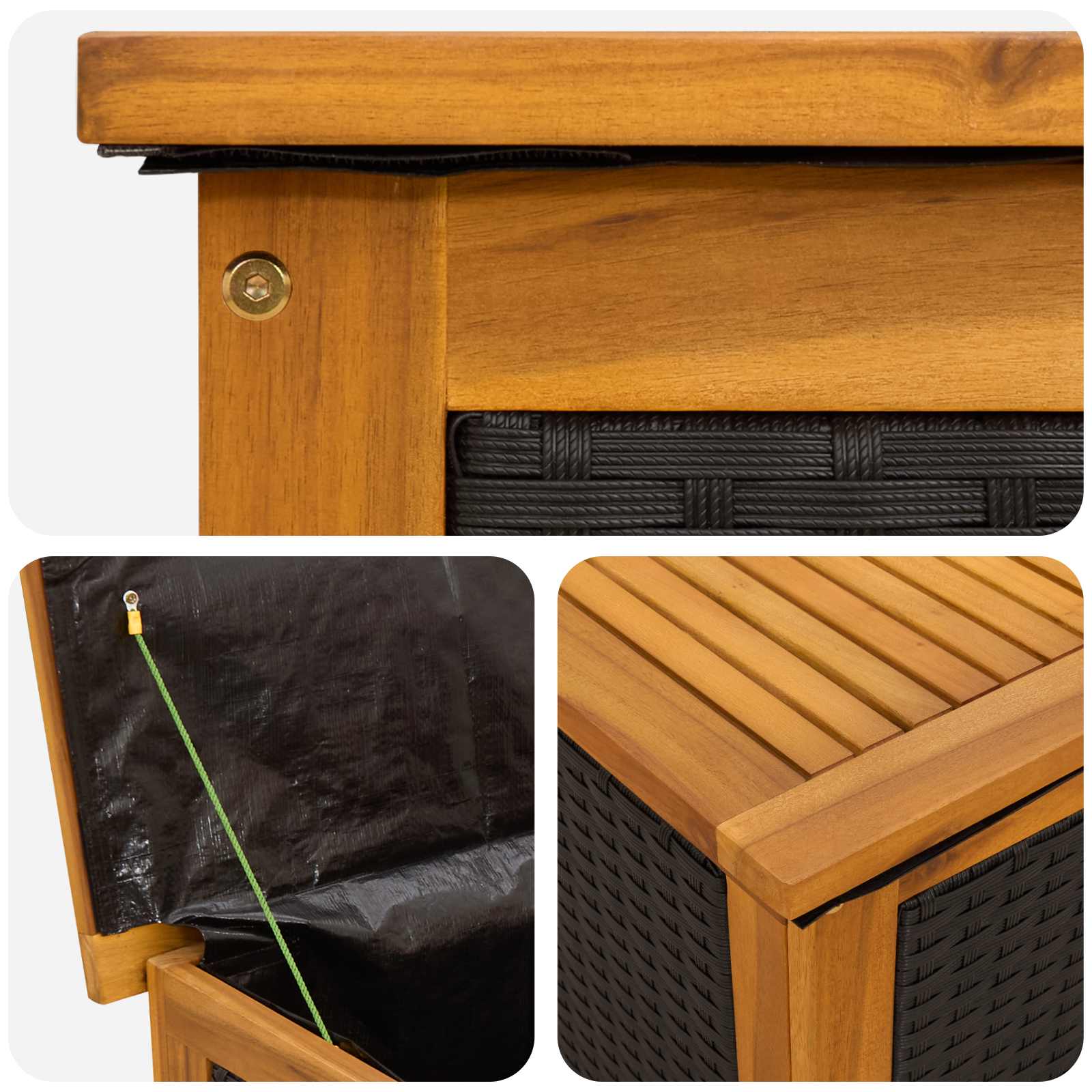 Garden Storage Box 185 L Solid Acacia Wood 90 x 50 x 56 cm