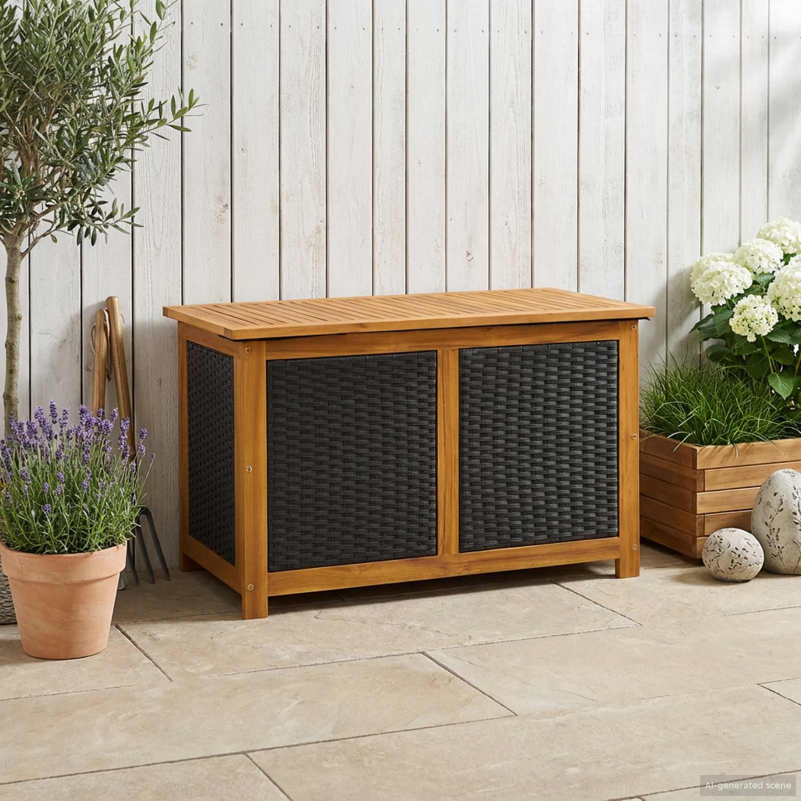 Garden Storage Box 185 L Solid Acacia Wood 90 x 50 x 56 cm