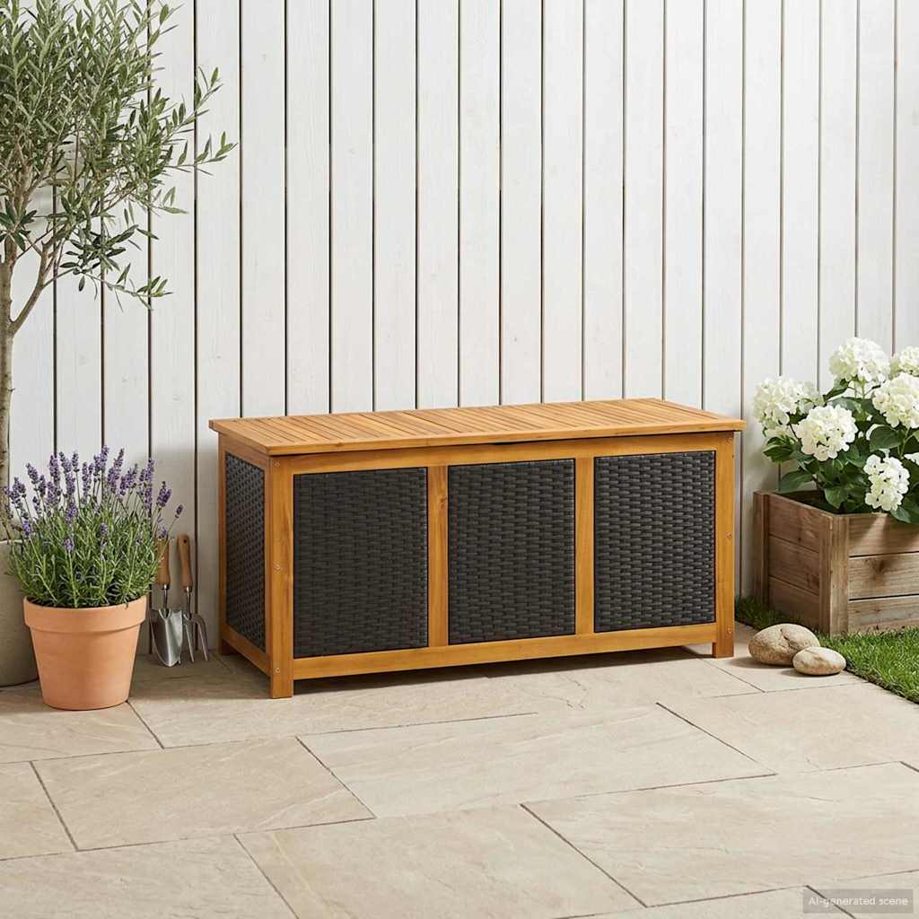 Garden Storage Box 185 L Solid Acacia Wood 113 x 50 x 56 cm