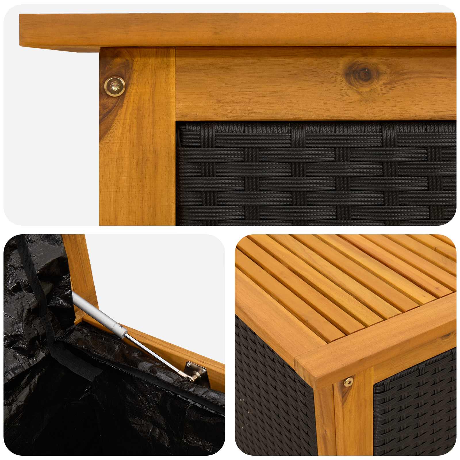 Garden Storage Box 243 L Solid Acacia Wood 150 x 50 x 56 cm