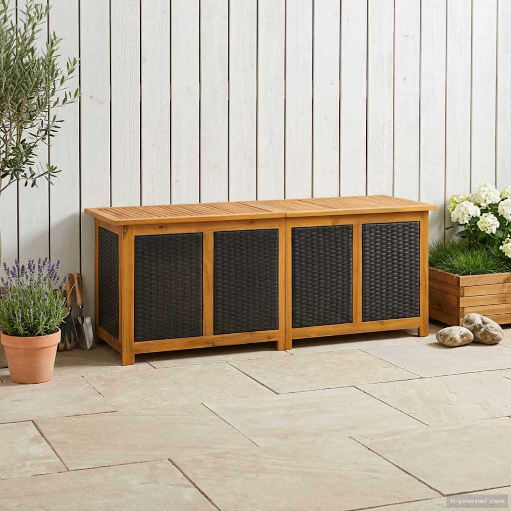 Garden Storage Box 243 L Solid Acacia Wood 150 x 50 x 56 cm