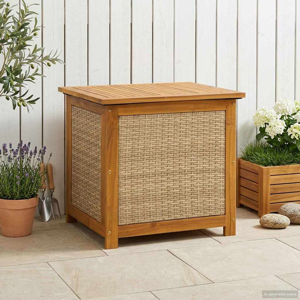 Garden Storage Box 185 L Solid Acacia Wood 60 x 50 x 56 cm