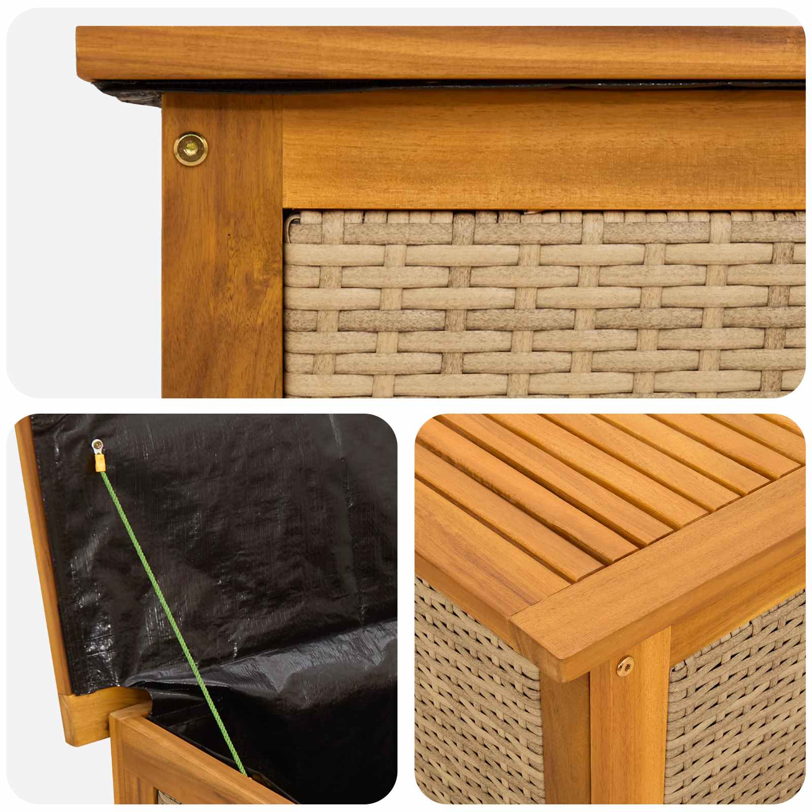 Garden Storage Box 185 L Solid Acacia Wood 90 x 50 x 56 cm