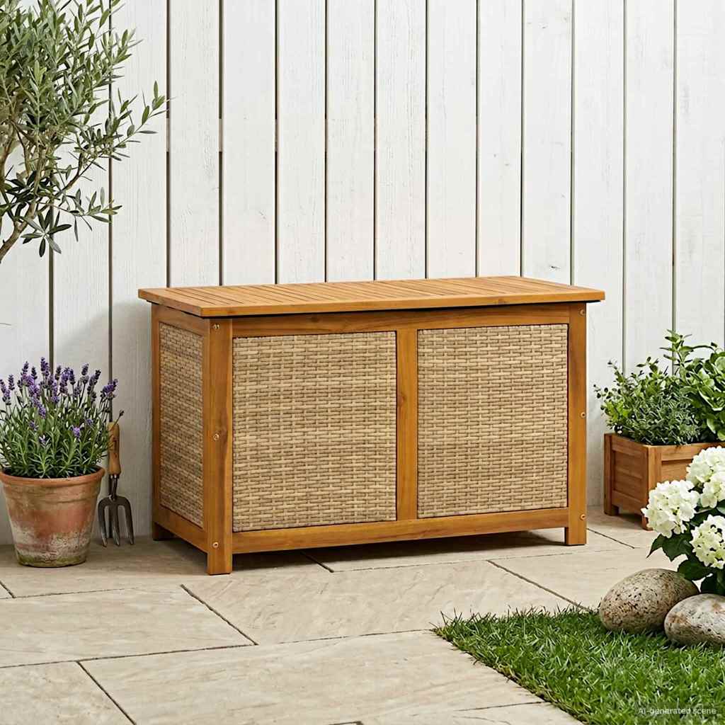 Garden Storage Box 185 L Solid Acacia Wood 90 x 50 x 56 cm