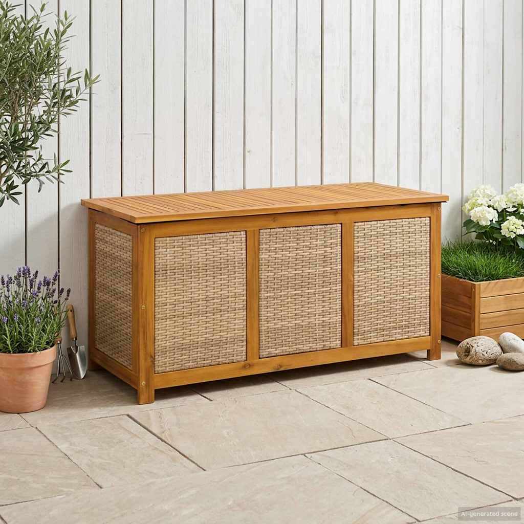 Garden Storage Box 185 L Solid Acacia Wood 113 x 50 x 56 cm