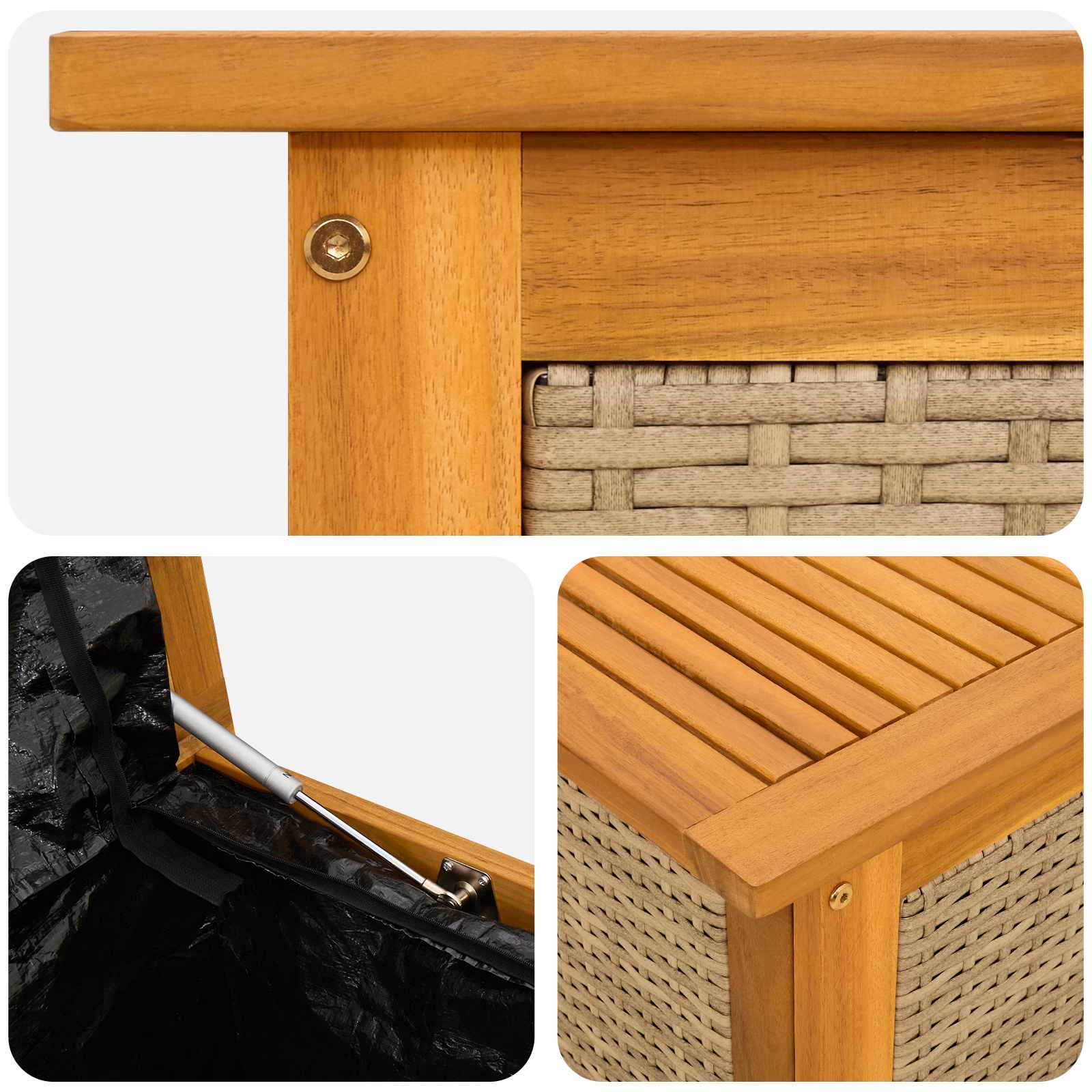 Garden Storage Box 185 L Solid Acacia Wood 150 x 50 x 56 cm