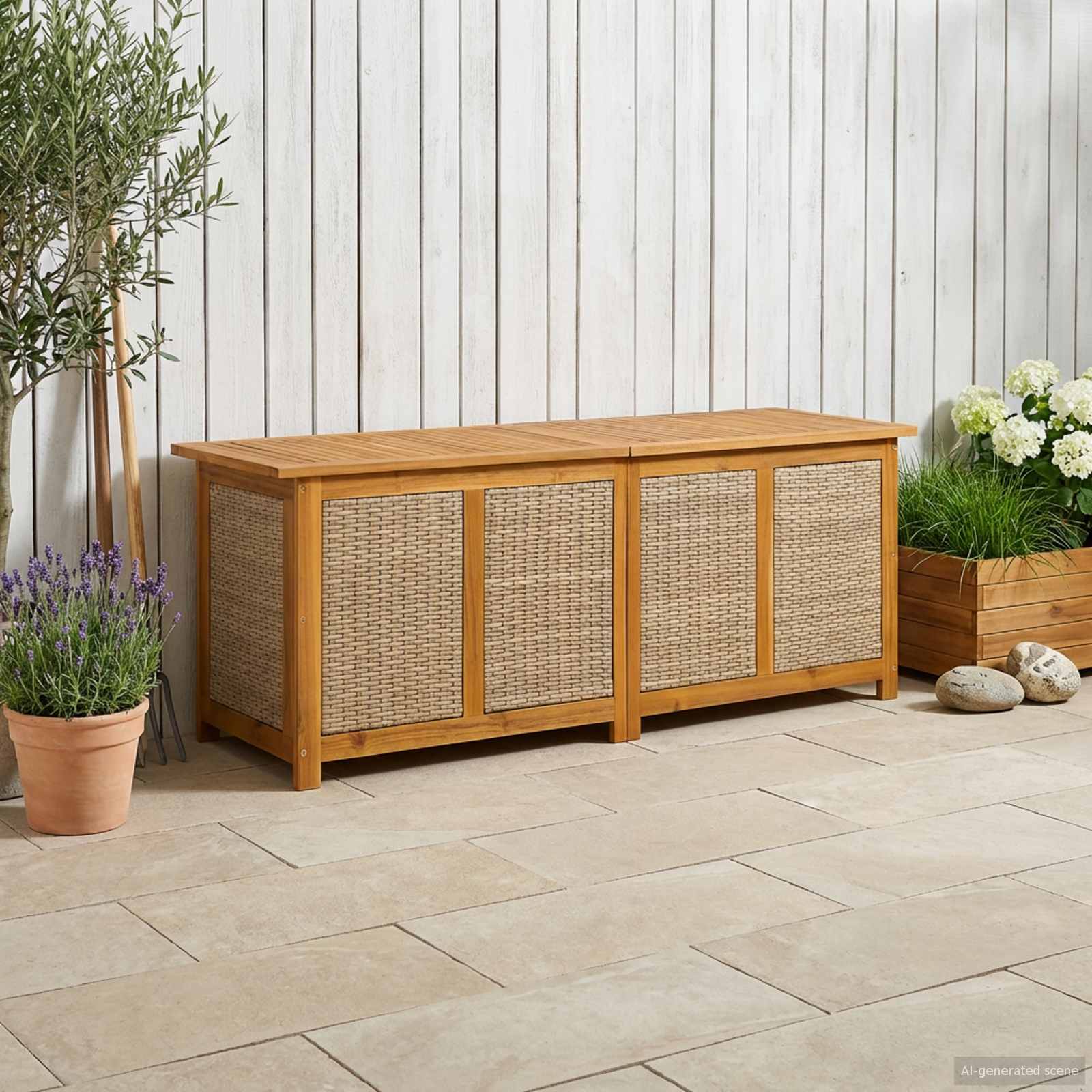 Garden Storage Box 185 L Solid Acacia Wood 150 x 50 x 56 cm