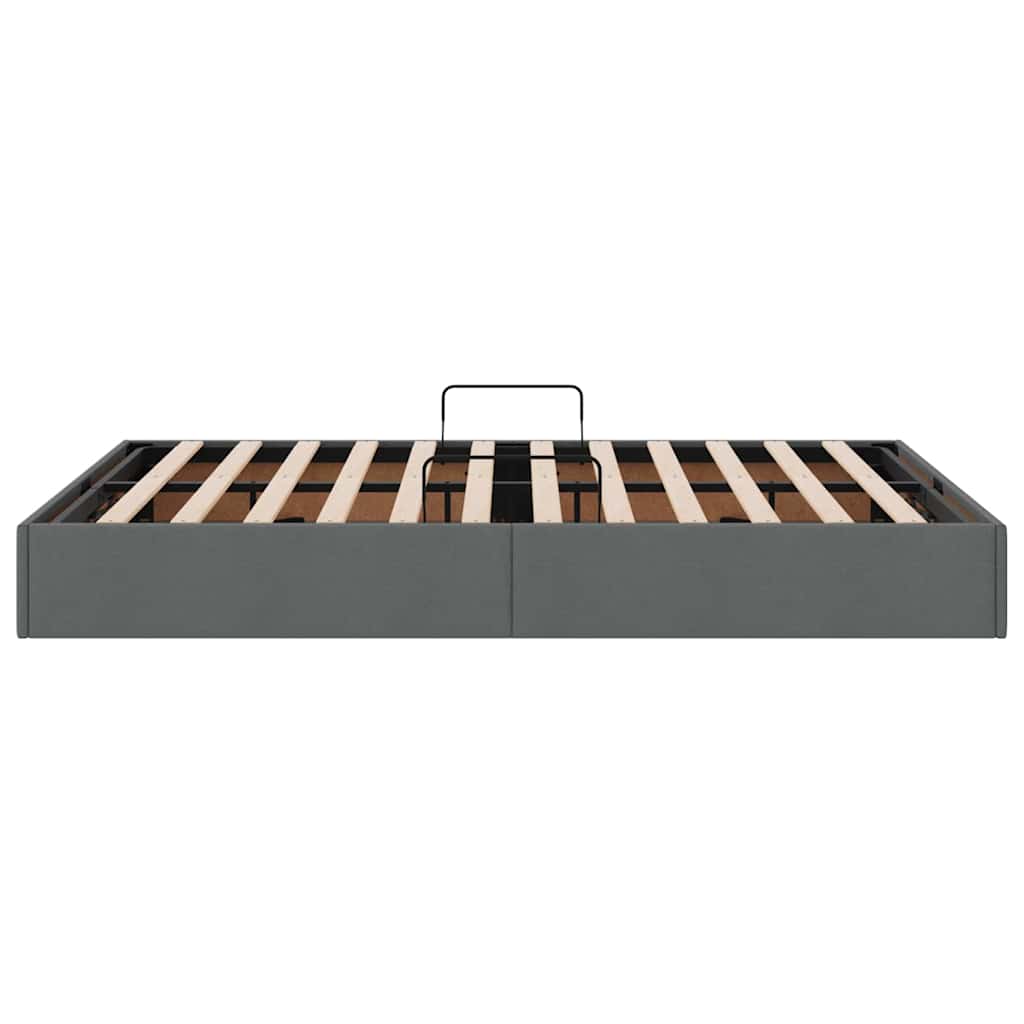 Storage Bed with Mattress Dark Grey 137 x 190 cm Fabric