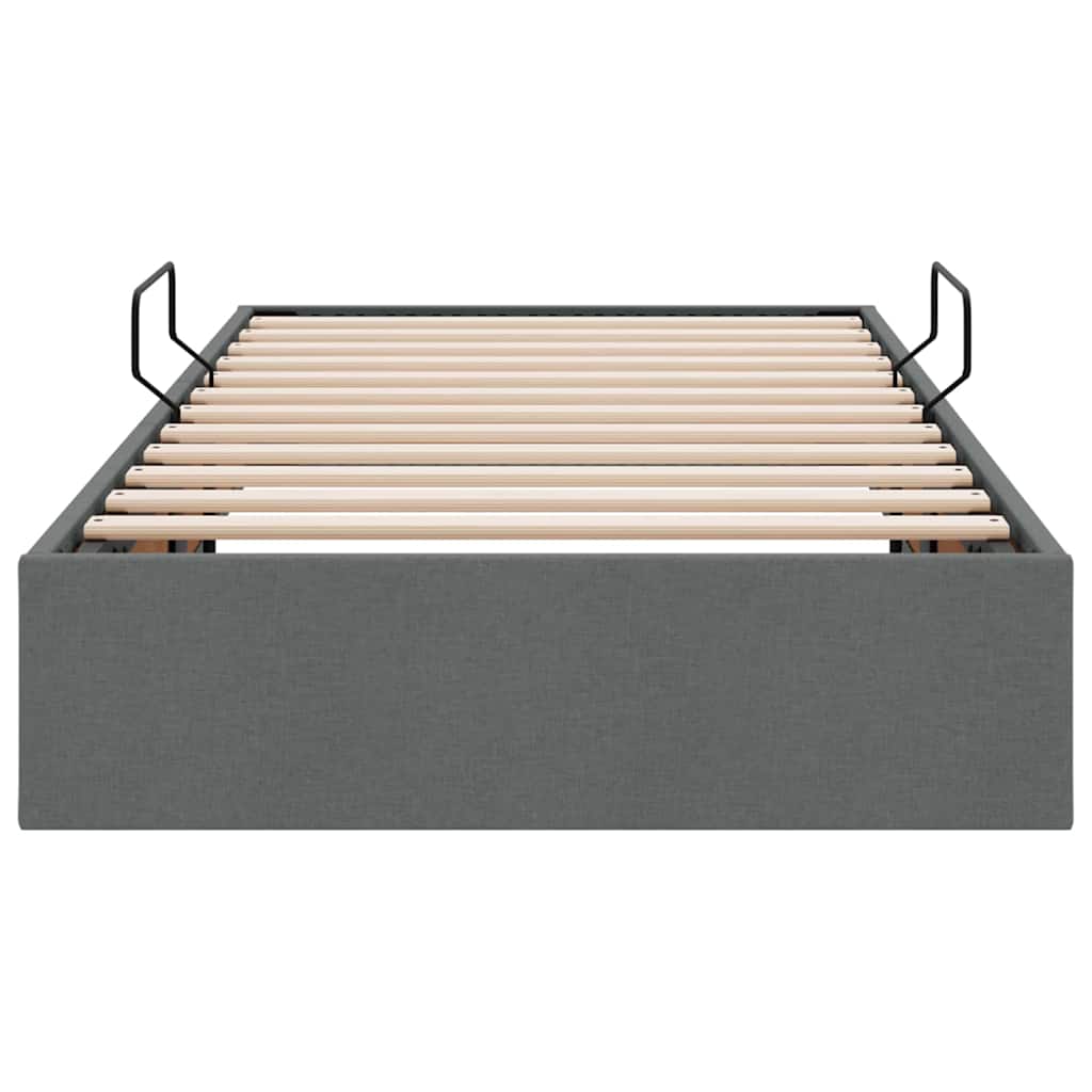 Storage Bed with Mattress Dark Grey 107 x 203 cm Fabric