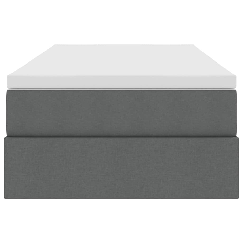 Storage Bed with Mattress Dark Grey 107 x 203 cm Polyester
