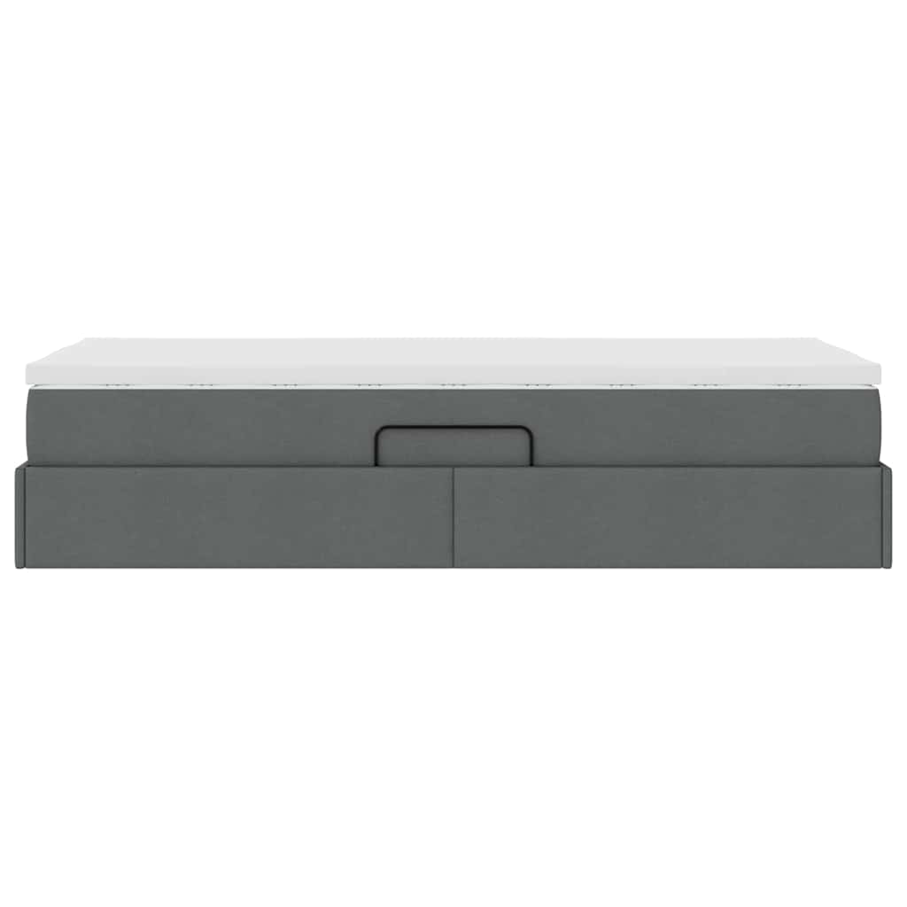 Storage Bed with Mattress Dark Grey 107 x 203 cm Polyester