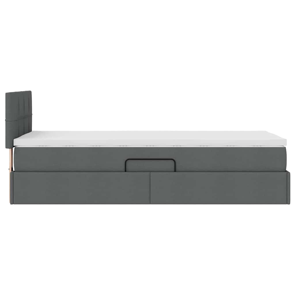 Storage Bed with Mattress Dark Grey 107 x 203 cm Fabric