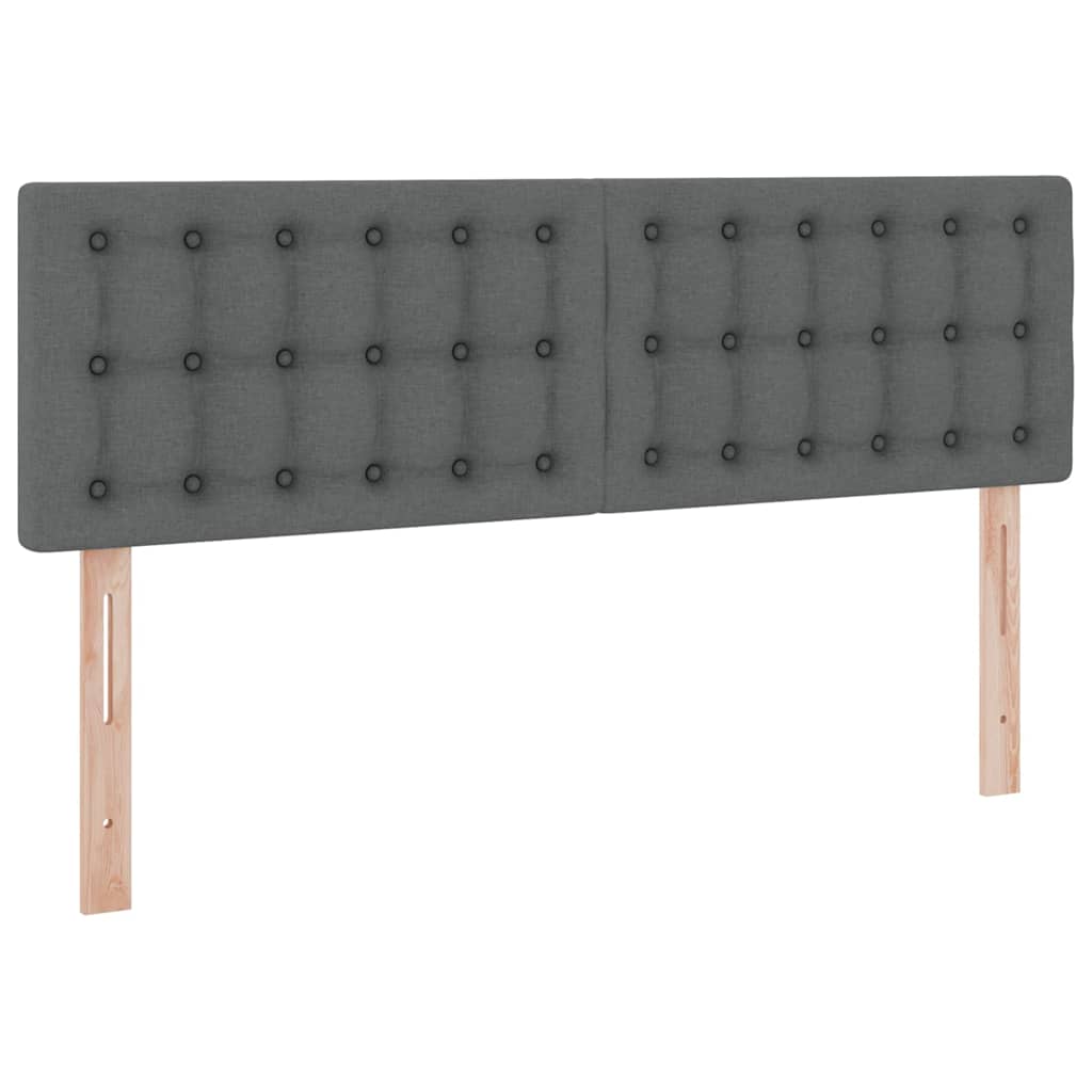 LED Storage Bed with Mattress Dark Grey 137 x 190 cm Fabric