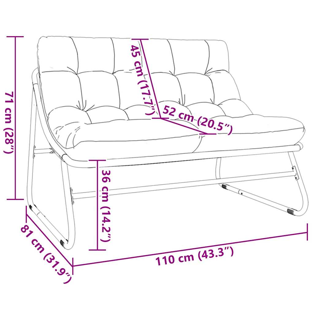 Garden Furniture Black 110 x 81 x 71 cm Powder-Coated Steel