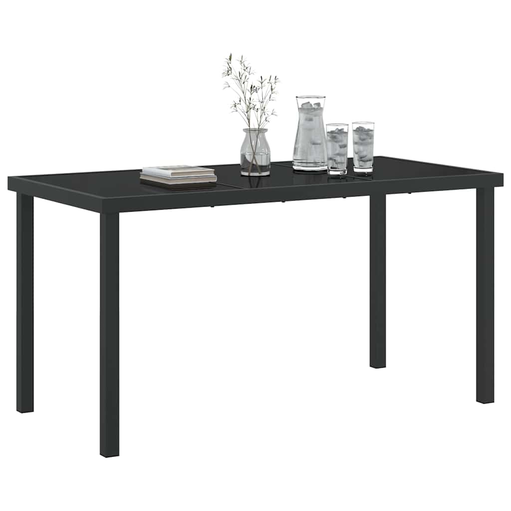 Garden Table Black 140 x 70 x 73 cm Metal
