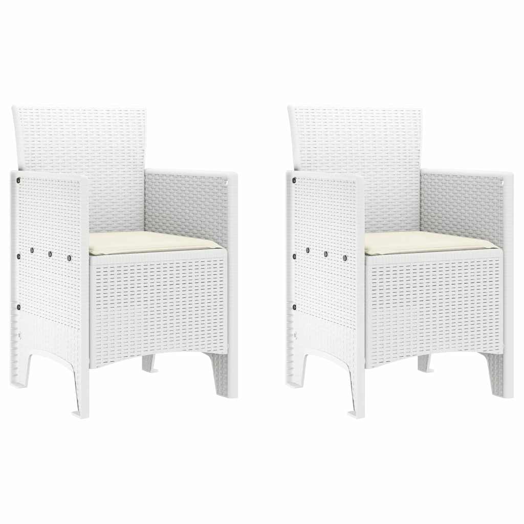 Garden Chair 2 pcs White 53 x 49 x 85 cm Polypropylene