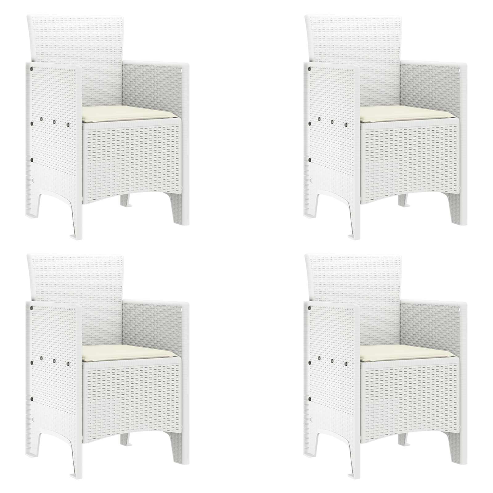 Garden Chair 4 pcs White 53 x 49 x 85 cm Polypropylene